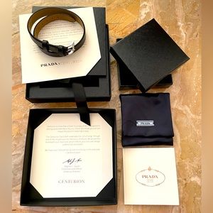 Prada leather strap makes a great gift, good for a watch or bracelet strap.